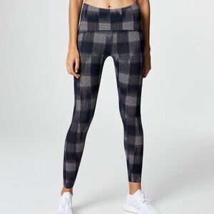 Varley Anthropologie Meadow Fragment Check Leggings Tights Small